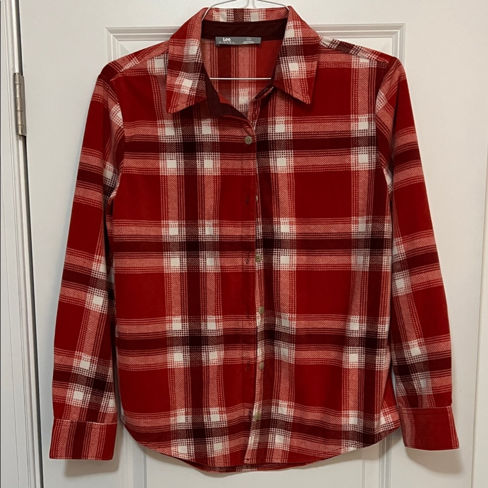 Lee Red Plaid Button Down Shirt